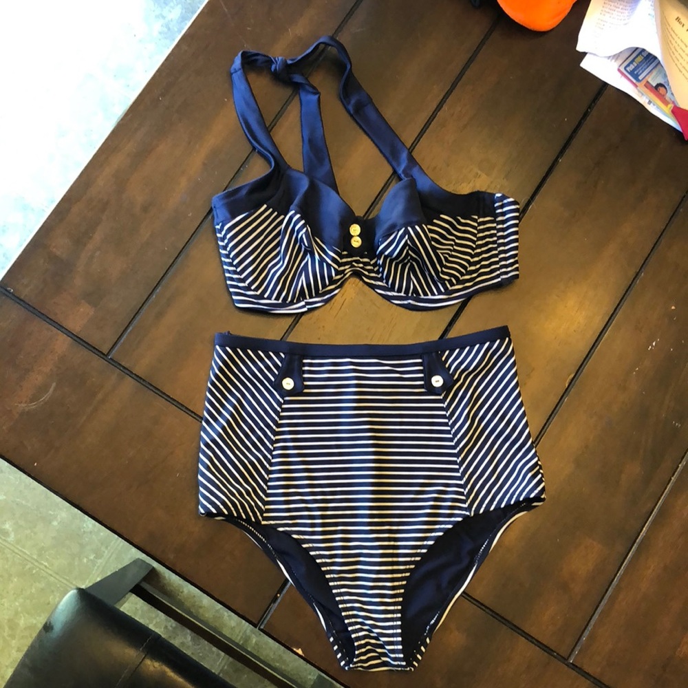 Panache 32FF halter and high waisted bottom